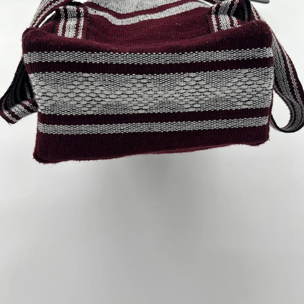 Texas‎ A&M ATM Maroon Gray Striped Drawstring Backpack Bag